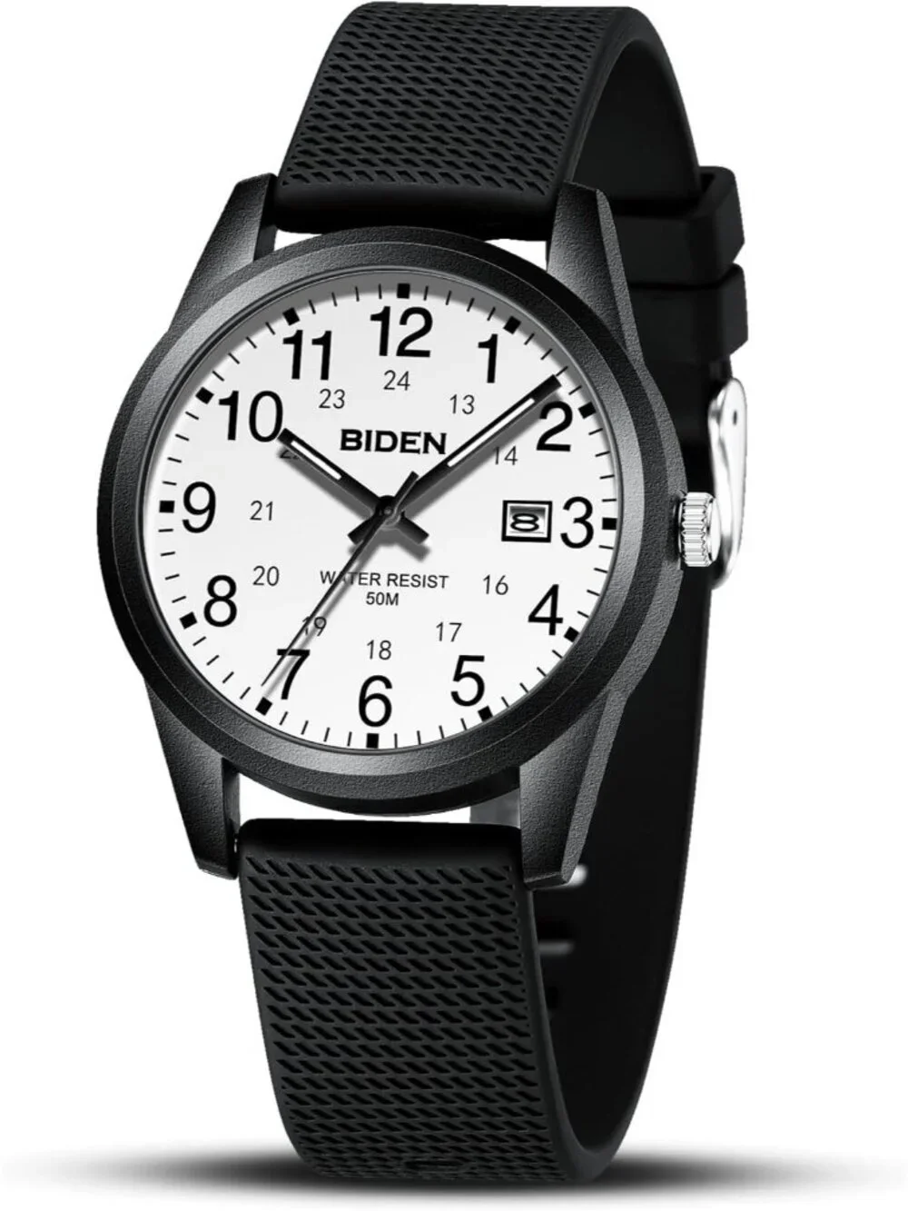 Men's Black White Analog Unisex Medical Professionals Waterproof Nurse Watch